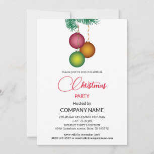 Invitation Décorations de l'arbre de Noël et de la mélètte En