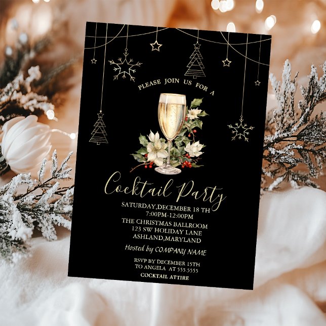 Invitation Décorations de Noël Champagne Fête de Noël (Créateur téléchargé)