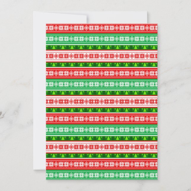 INVITATION DÉCORATIONS DE NOËL DESIGN ROUGE BLANC VERT (Devant)