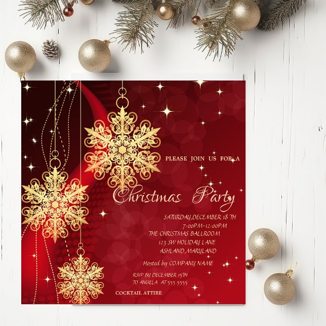 Invitation Décorations de Noël, Fête de Noël d'entreprise Rou (Créateur téléchargé)