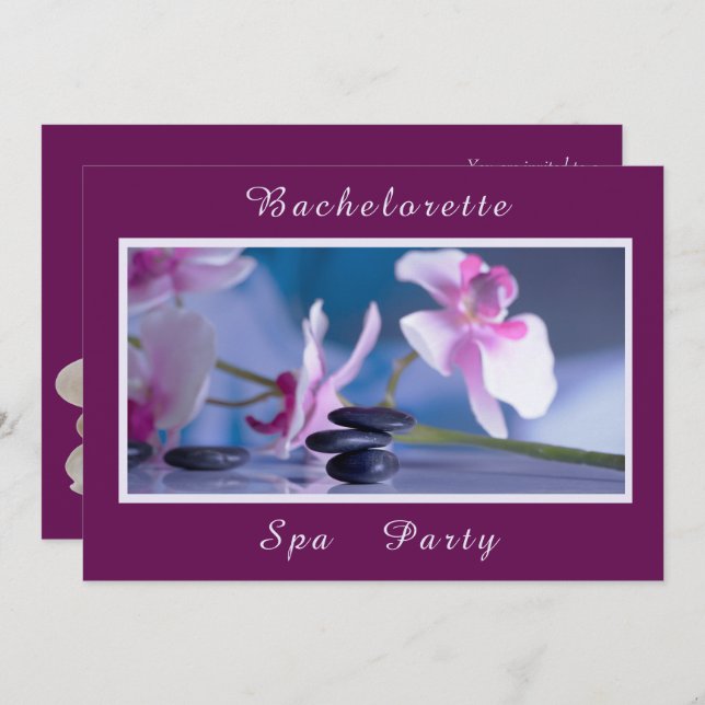 Invitation Décorations de Spa Enterrement de Vie de Jeune Fil (Devant / Derrière)