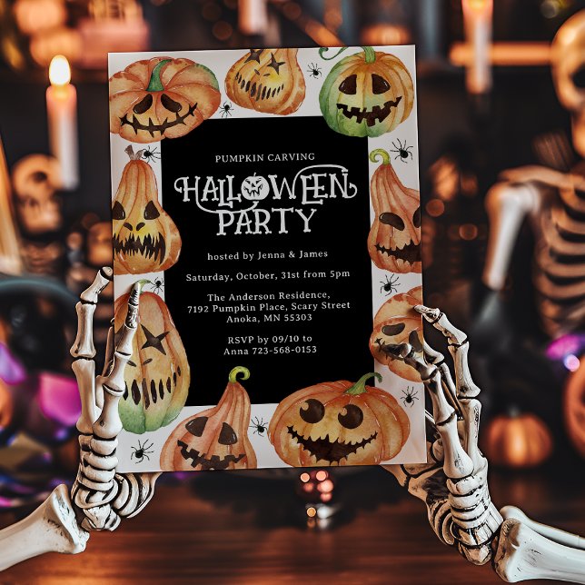 Invitation Découpage de citrouille Halloween Anniversaire (Créateur téléchargé)