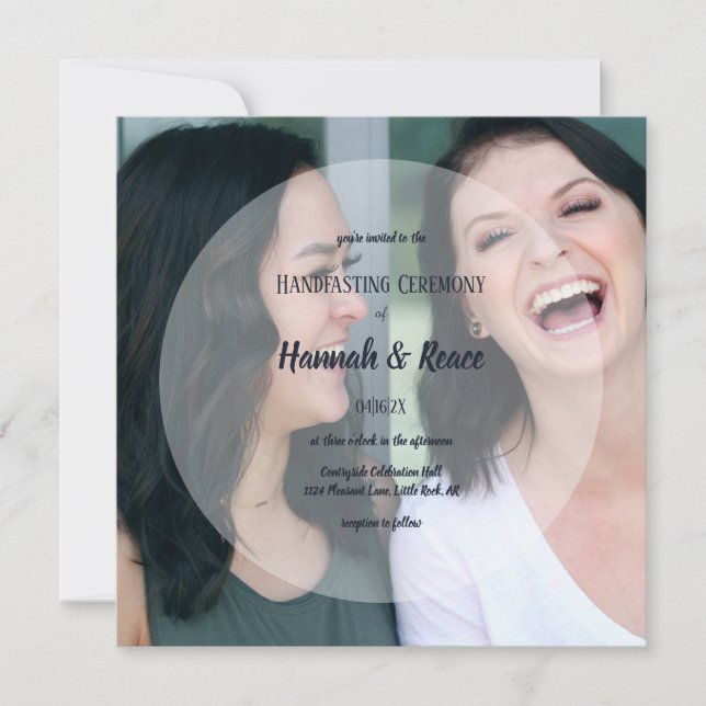 Invitation Découpage photo blanche circulaire moderne (Devant)