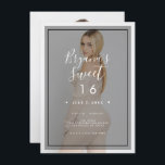 Invitation Découpe de pinte de photo foncée 3 moderne minimal<br><div class="desc">Customisez comme vous voulez. Une photo peut être ajoutée à l'avant et à l'arrière.</div>