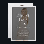 Invitation Découpe de teint noir photo 2 moderne minimal doux<br><div class="desc">Customisez comme vous voulez. Une photo peut être ajoutée à l'avant et à l'arrière.</div>