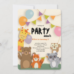 Invitation Découpes d'animaux de fête