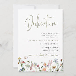 Invitation Dédication Fleur sauvage Boho