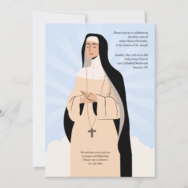 Invitation Dédié à Dieu Prise de Voile (Devant)