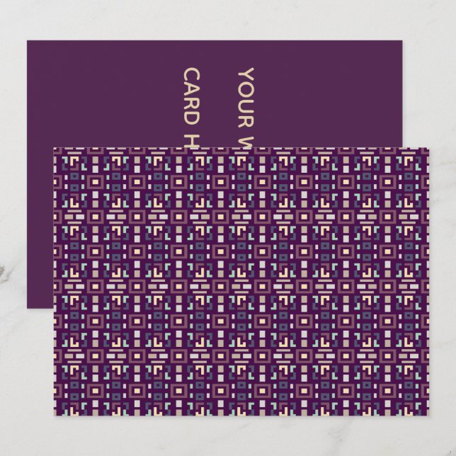 Invitation Deep Purple et Terres Muettes Géométrique Abstrait (Devant / Derrière)