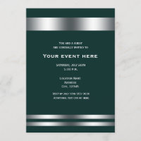Deep Turquoise & Silver Elegant Diner Party Event