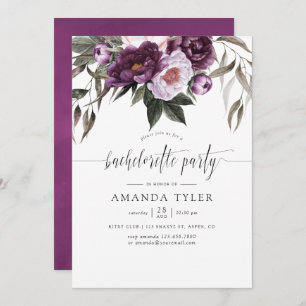 Invitation Deep Velvet Floral Bachelorette Party