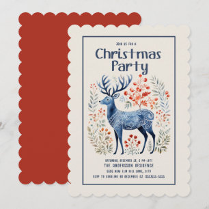 Invitation Deer fête de Noël scandinave