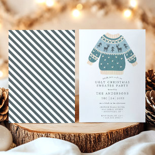 Invitation Deer Tacky Ugly Christmas Sweater Party