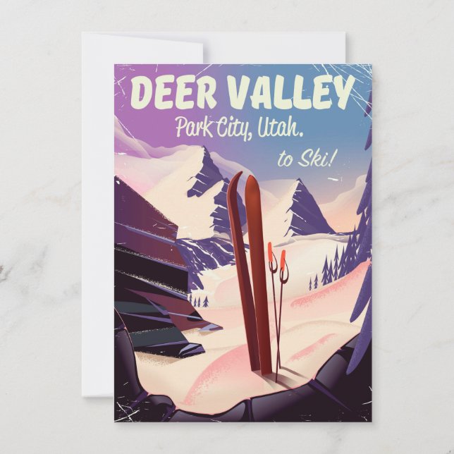 Invitation Deer Valley, Park City, Utah, affiche de voyage de (Dos)