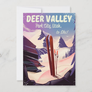 Invitation Deer Valley, Park City, Utah, affiche de voyage de