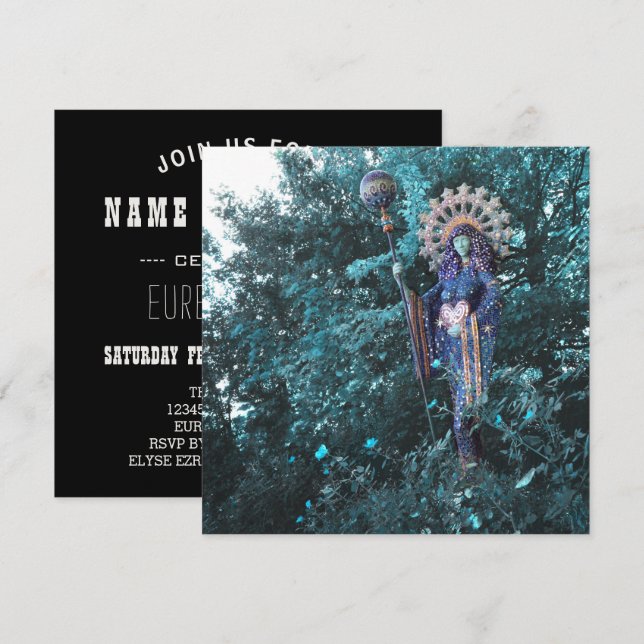 Invitation déesse aza de l'énergie féminine du cosmos (Devant / Derrière)