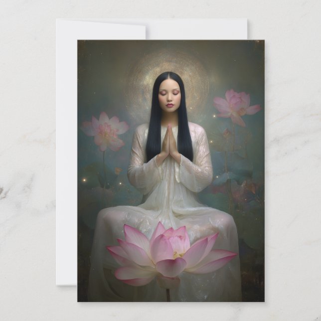 Invitation Déesse éthérée Quan Yin Haute Fréquence Florale (Devant)