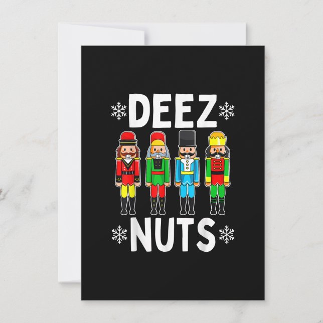 Invitation Deez Nuts Funny Nutcracker Mème de Noël (Devant)