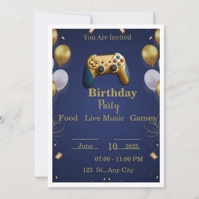 Invitation Défi de jeu d'anniversaire invisible 🎂👻 | Par (Devant)