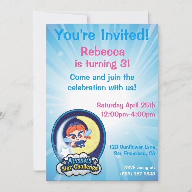 Invitation Défi de l'étoile d'Alyssa (Devant)