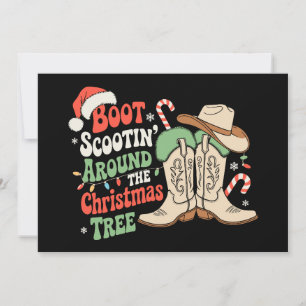 Invitation Défilé de bottes autour du sapin de Noël Western