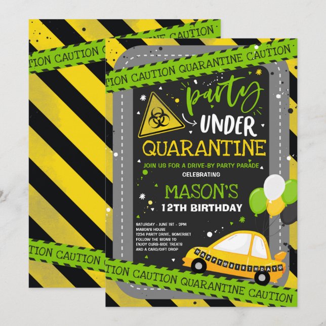 Invitation Défilé de fête d'anniversaire de la quarantaine (Devant / Derrière)