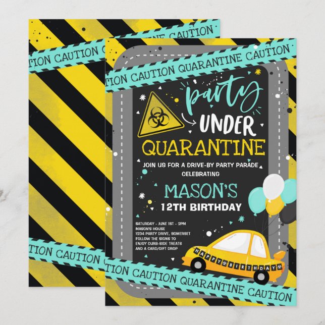 Invitation Défilé de fête d'anniversaire de la quarantaine (Devant / Derrière)