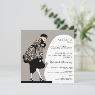 Invitation Défilé de mode Art Déco vintage pour une douche de
