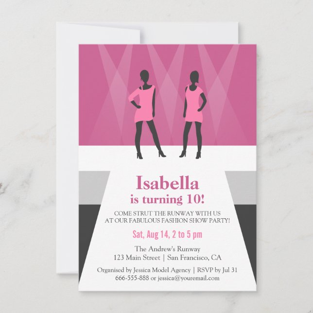 Invitation Défilé de mode Modern Models sur catéring pour fêt (Devant)