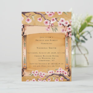 Invitation Défiler Japonais Cerise Fleur Brunch et Bubbly