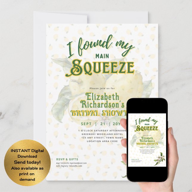 Invitation Définir pour l'été | Fun Lemon Squeeze Fête des ma (Créateur téléchargé)