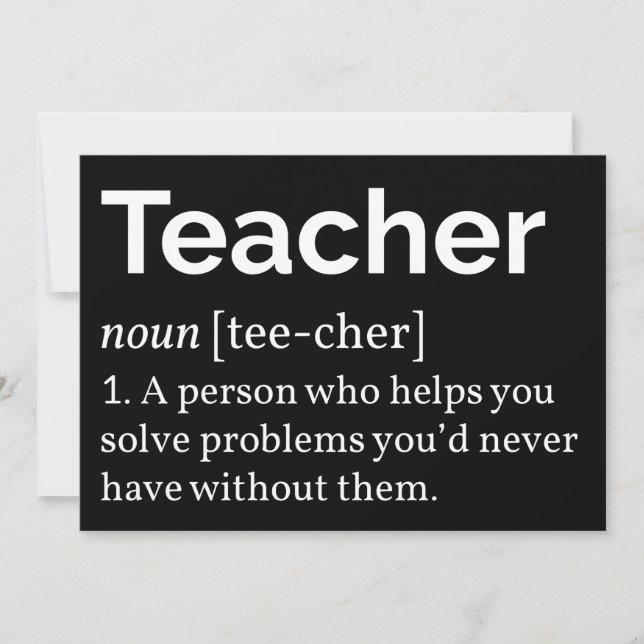 Invitation Définition de l'enseignant (Devant)