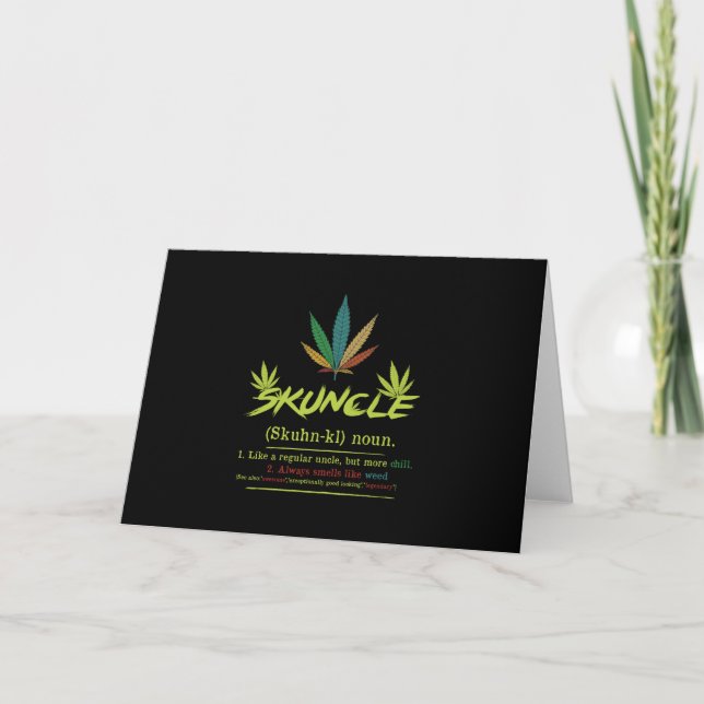 Invitation Définition de Tonton Fumeur de Marijuana Drôle de  (Devant)