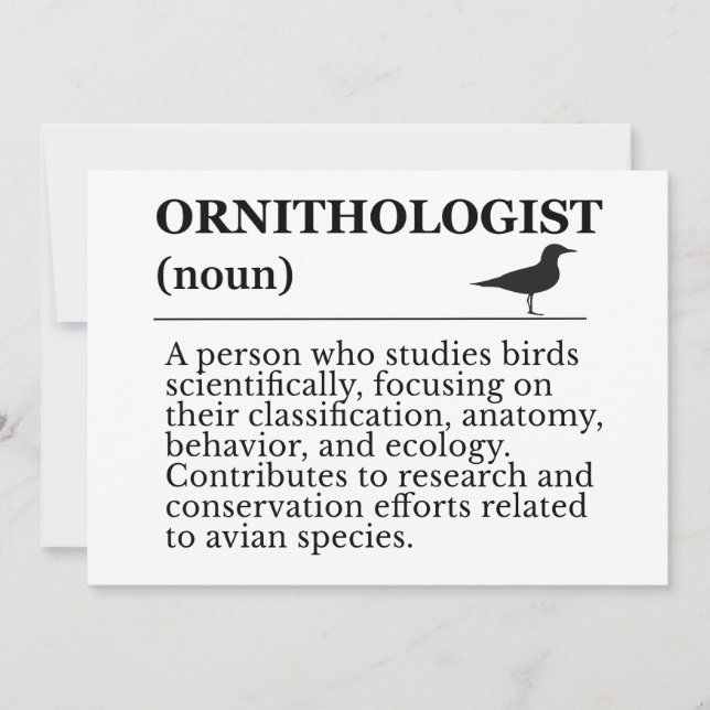 Invitation Définition d'ornithologue - Vogelkunde (Observatio (Devant)