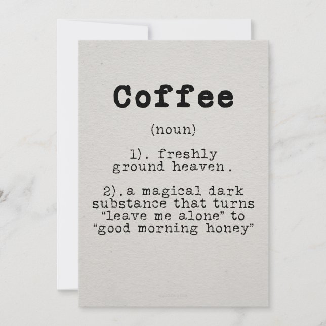 Invitation Définition du café Lover (Devant)