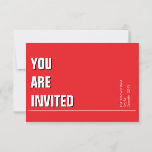 Invitation d'église minimaliste rouge vif