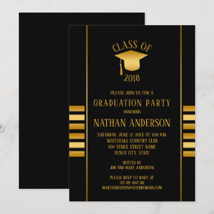 Invitation Dégradé de bronze et d'or sur la partie noire