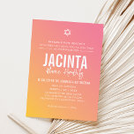 Invitation dégradé jaune rose étoile bat mitzvah moderne<br><div class="desc">par kat massard >>> kat@simplysweetPAPERIE.com <<< CONTACTEZ-MOI pour un libellé personnalisé ou pour ajouter des lignes en hébreu Aimez le design, mais souhaitez voir quelques changements - un autre jeu de couleurs, un autre produit, ajoutez une photo ou adapté pour une occasion différente - pas de souci contactez-moi - Je...</div>