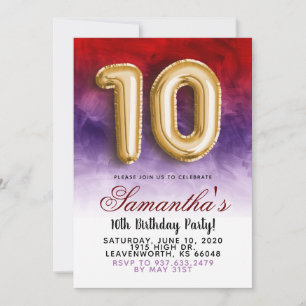 Invitation dégradée pour 10e anniversaire