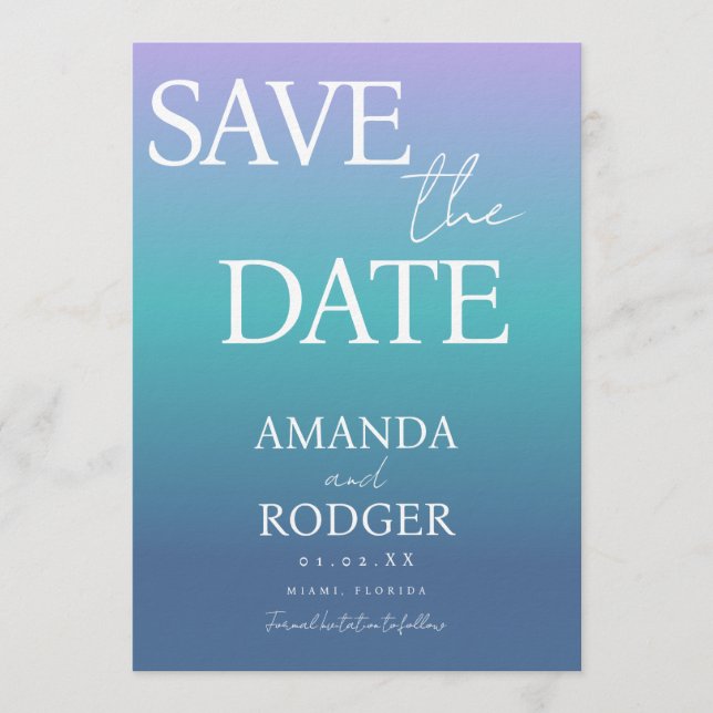 Invitation Dégradés de bonbons à save the date  (Devant)