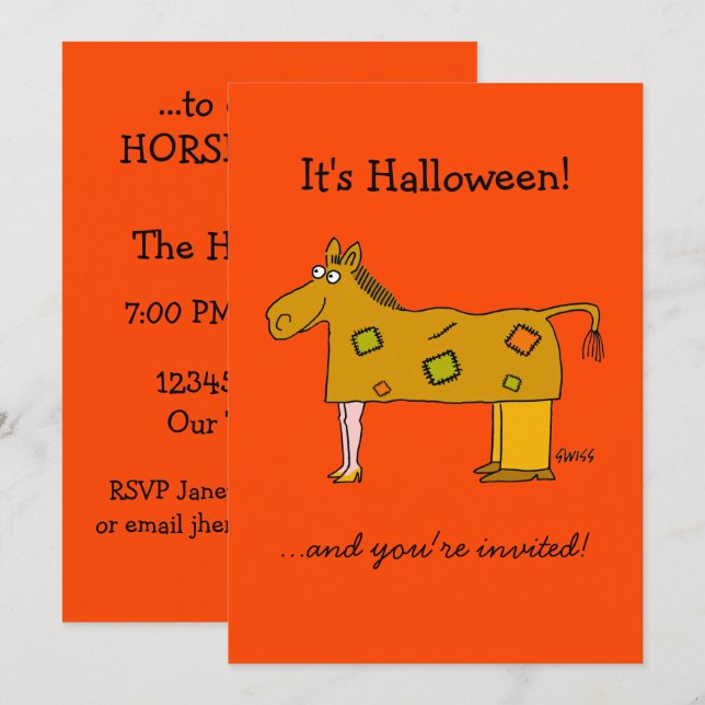 Invitation Déguisement De Cheval Pour Deux Personnes Fête D'H (Devant / Derrière)