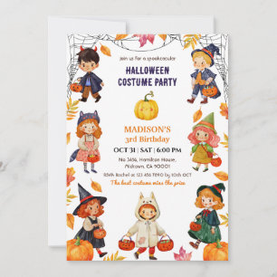 Invitation Déguisement de citrouille mignon pour enfants pour