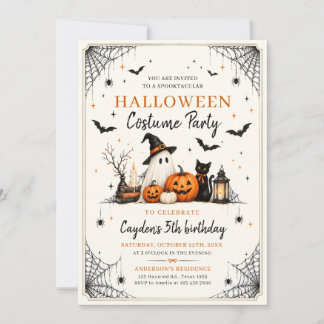 Invitation Déguisement de fantôme Halloween pour enfants pour