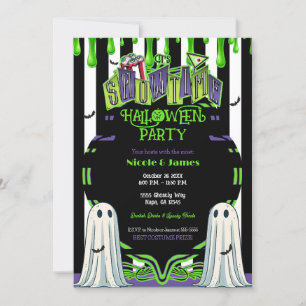 Invitation Déguisement de fantôme Halloween Slime Vert Fête 