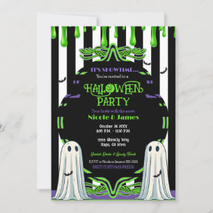 Invitation Déguisement de fantôme Halloween Slime Vert Soirée