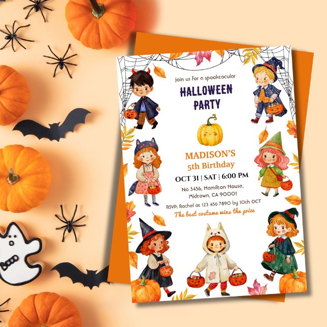 Invitation Déguisement de fête d'anniversaire d'Halloween pou (Créateur téléchargé)
