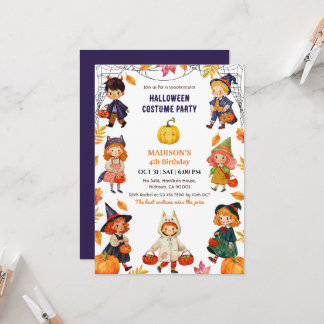 Invitation Déguisement de fête d'anniversaire Halloween pour 