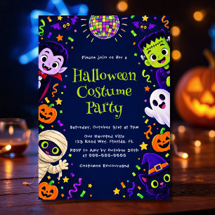 Invitation Déguisement de fête d'Halloween coloré et mignon p