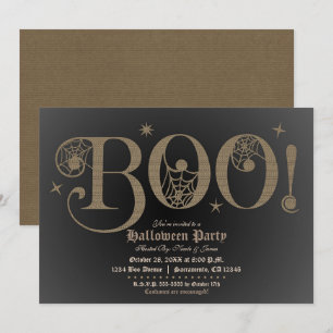 Invitation Déguisement de fête d'Halloween élégant rustique m