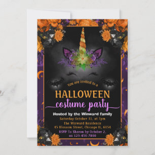 Invitation Déguisement de licorne florale pour le visage pour